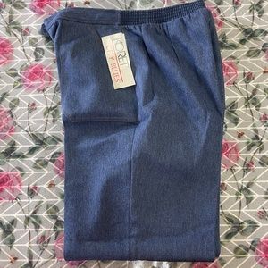 New Vintage Koret City Blues Elastic Waist Jeans SZ 16 Porcelain Blues NWT